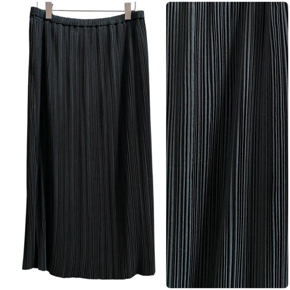 Club Monaco Evergreen Pleated Lined Elastic Waistband Pull On Maxi Skirt Medium - Picture 1 of 11
